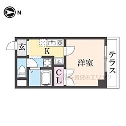 MY尼崎 1Kの間取図画像
