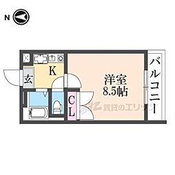 JR福知山線 塚口駅 徒歩10分の賃貸アパート 3階1Kの間取り