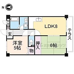 ラ・モーブ 2LDKの間取図画像