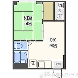 天神橋カエデハイツ 1Kの間取図画像