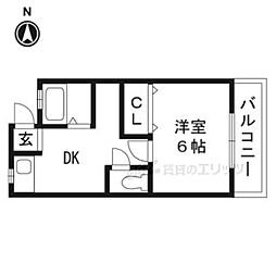 コーポ角野 1DKの間取図画像