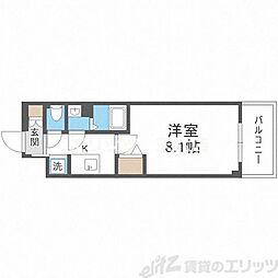 SAMTY上新庄RESIDENCE 1Kの間取図画像