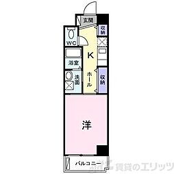 プラシード 1Kの間取図画像