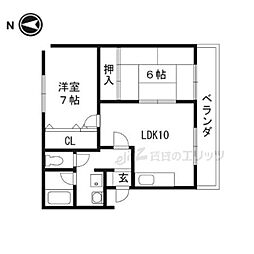 増田ハイツ 2LDKの間取図画像