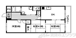 セントラルコート南茨木 3DKの間取図画像