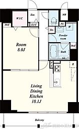 フレール江坂レジデンシャル 1LDKの間取図画像