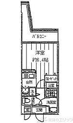 RESIDIA天神橋 1Kの間取図画像