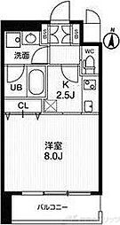 アーバンフラッツ西中島 1Kの間取図画像