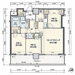 宇都宮ピークス 3SLDKの間取図画像