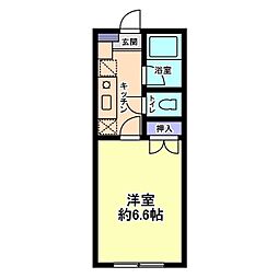 信開セルーラ山代温泉南1 1Kの間取図画像