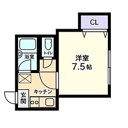 信開セルーラ泉台1 1Kの間取図画像