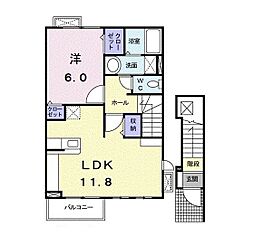 サン・ハーモニー 1LDKの間取図画像