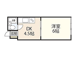 第2正信ビル 1DKの間取図画像