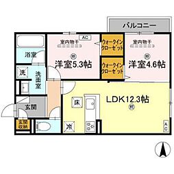 campanella山本 2LDKの間取図画像