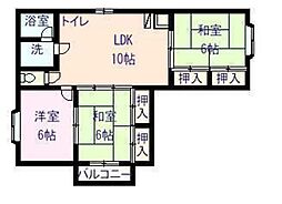 シャルム柳ケ丘 3LDKの間取図画像