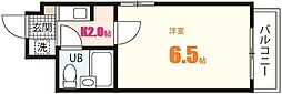 アメニティ可部 1Kの間取図画像