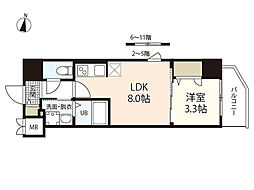 S-RESIDENCE広島駅diletto 9階1LDKの間取り