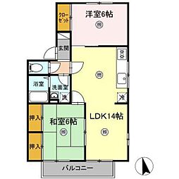 フィアホイザーエルスト 2LDKの間取図画像