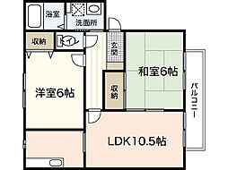 ウィンディア古林 2LDKの間取図画像