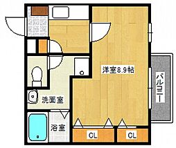 フォブール本町 1Kの間取図画像
