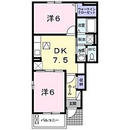 メルヘンイリーデ 2DKの間取図画像