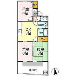 サントーク東野 3DKの間取図画像