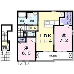 ネオヴィータ2 2LDKの間取図画像