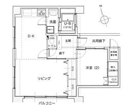 ロッコー上八丁堀グランドマンション 1LDKの間取図画像