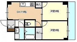 フローレンス尾前 2DKの間取図画像