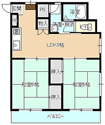 ケンスイビル 2LDKの間取図画像