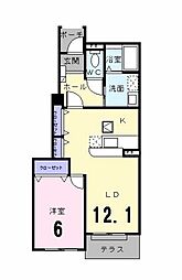 ブリーゼ・F 1LDKの間取図画像