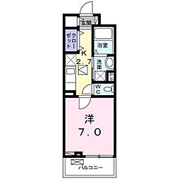 ベルフォンテーヌ 1Kの間取図画像