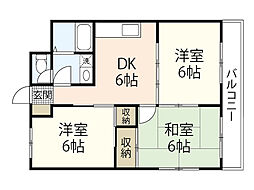 コーポ伊藤 3DKの間取図画像