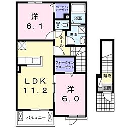 グランシャリオA 2LDKの間取図画像