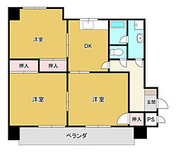 モリヤビル 3DKの間取図画像