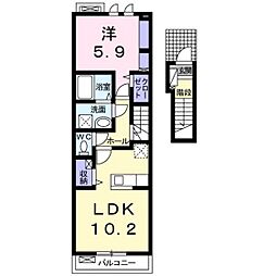 メゾンアンジュ 1LDKの間取図画像