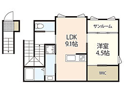 CanalCourt 1LDKの間取図画像