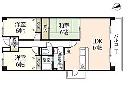 第1川本ビル 3LDKの間取図画像