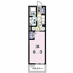 プラシード大町 1Kの間取図画像