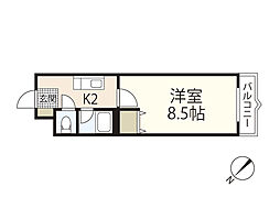 コンフォート祇園 1Kの間取図画像