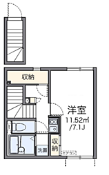 レオネクストマールフ 1Kの間取図画像