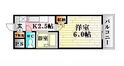 ONビル 1Kの間取図画像