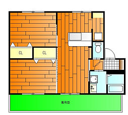フレグランス木村B 2LDKの間取図画像