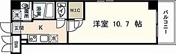 ウィング十日市 1Kの間取図画像