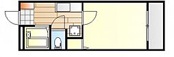 第2大下ビル 1Kの間取図画像