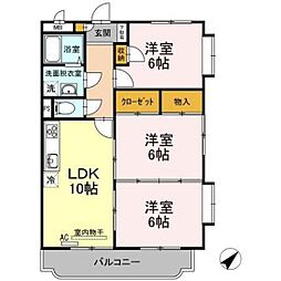 パストラル中郷原 3LDKの間取図画像