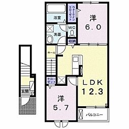 ザマヨン1 2LDKの間取図画像