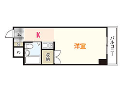 ノースウィングス ワンルームの間取図画像