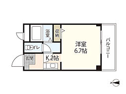 フィネスY 1Kの間取図画像
