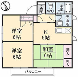 サウスコートC 3Kの間取図画像